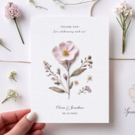 Tangentkort för tryckta blommor Bröllop Tack Kort
