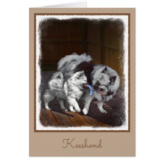 Tangenttidsmålning - Cute Original Hund Art Hälsningskort (Framsidan)
