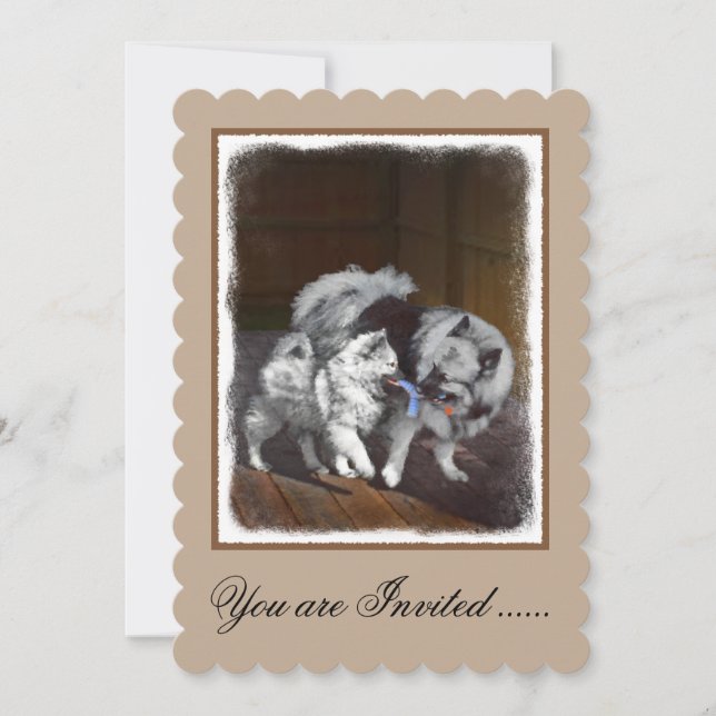 Tangenttidsmålning - Cute Original Hund Art Inbjudningar (Framsida)