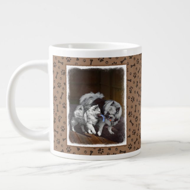 Tangenttidsmålning - Cute Original Hund Art Jumbo Mugg (Vänster)