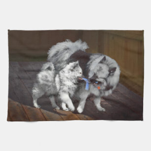 Tangenttidsmålning - Cute Original Hund Art Kökshandduk
