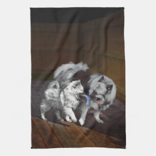Tangenttidsmålning - Cute Original Hund Art Kökshandduk