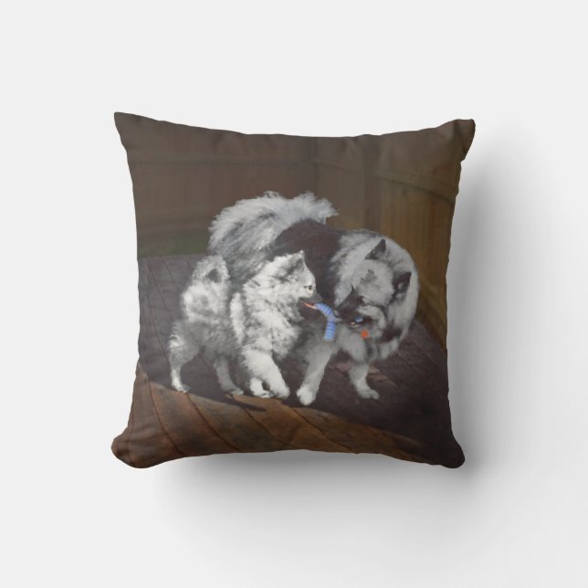 Tangenttidsmålning - Cute Original Hund Art Kudde (Framsida)