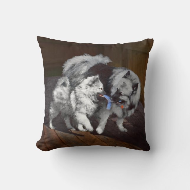 Tangenttidsmålning - Cute Original Hund Art Kudde (Framsida)