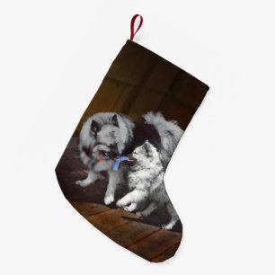 Tangenttidsmålning - Cute Original Hund Art Liten Julstrumpa