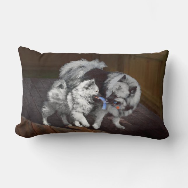 Tangenttidsmålning - Cute Original Hund Art Lumbarkudde (Framsida)