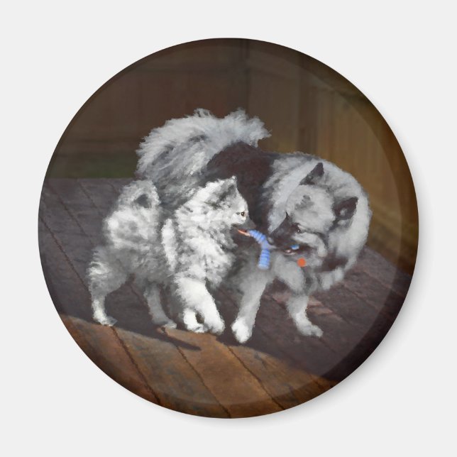 Tangenttidsmålning - Cute Original Hund Art Magnet (Framsidan)