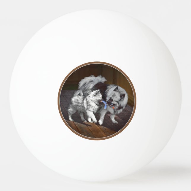Tangenttidsmålning - Cute Original Hund Art Pingisboll (Framsidan)