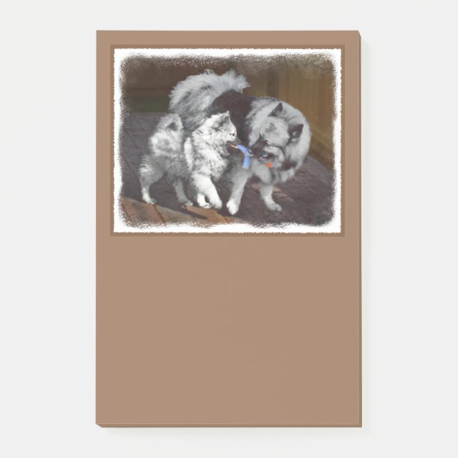 Tangenttidsmålning - Cute Original Hund Art Post-it Block (Framsida)