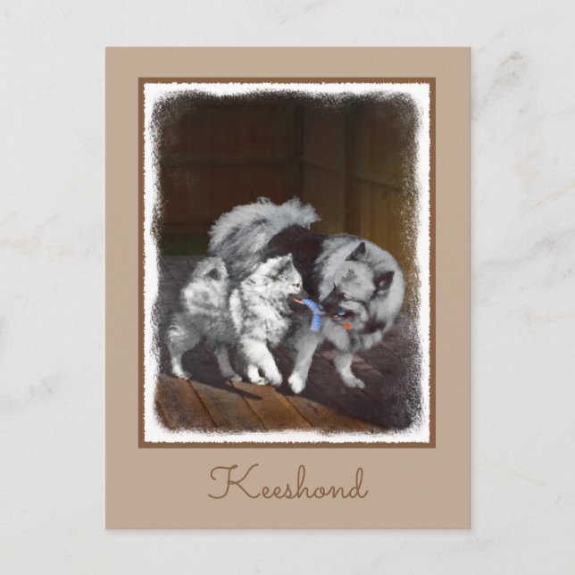 Tangenttidsmålning - Cute Original Hund Art Vykort (Framsida)