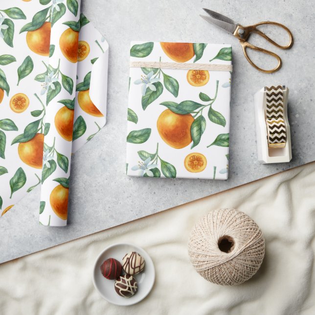 Tangerin grenar, blad och blommor  presentpapper (Hantverk)