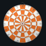 Tangerin Orange och vit Piltavla<br><div class="desc">Tangerine Orange and White Dart Board</div>
