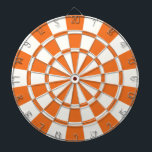 Tangerin Orange och vit Piltavla<br><div class="desc">Tangerine Orange and White Dart Board</div>