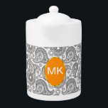 Tangerine Black Paisley<br><div class="desc">Tangerine orange accents on this black and white paisley - Vi har lämnat allt bilder som används i det här designanpassadet - Du kan spela med dem till dina hjärtan innehåll- Klicka på orangen Anpassa detta och markera den bild du vill ta bort, ändra storlek på eller rotera - ha...</div>