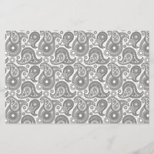 Tangerine Black Paisley Brevpapper