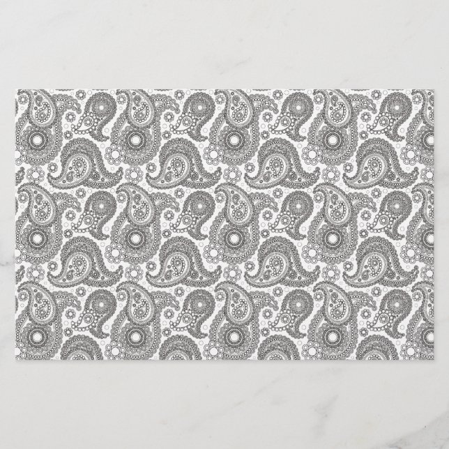 Tangerine Black Paisley Brevpapper (Framsida)