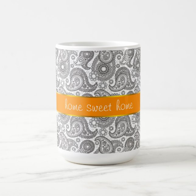 Tangerine Black Paisley Kaffemugg (Center)