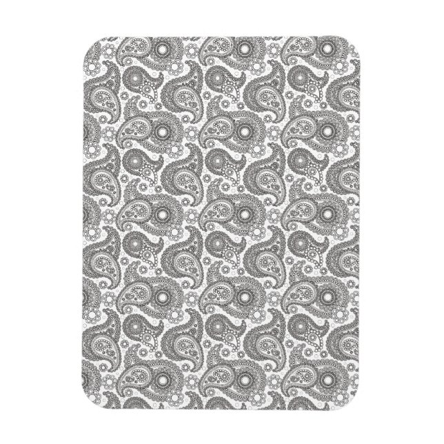 Tangerine Black Paisley Magnet (Vertikal)