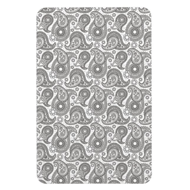 Tangerine Black Paisley Magnet (Vertikal)