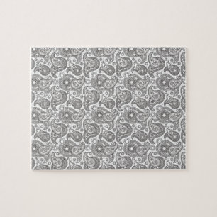 Tangerine Black Paisley Pussel