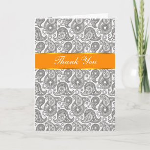 Tangerine Black Paisley Tack Kort