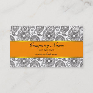 Tangerine Black Paisley Visitkort