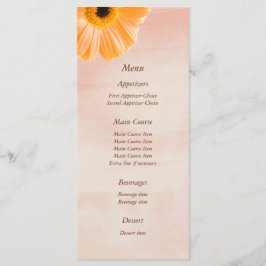 Tangerine Blommigt Bröllop Menu Meny