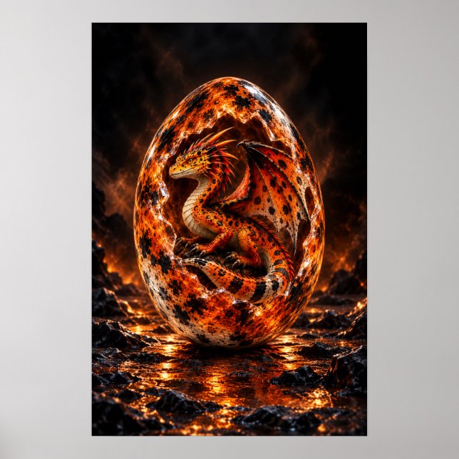 Tangerine Caldera Drakägg Poster (Framsidan)