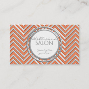 Tangerine - Chevron Mönster Modern Rand Zig Zag Visitkort
