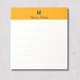 Tangerine Chic Personlig Monogram Namn Linjerad Anteckningsblock