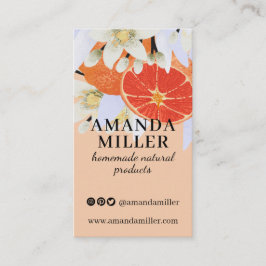 Tangerine Citrus Blommigt Botanical Orange Homemad Visitkort