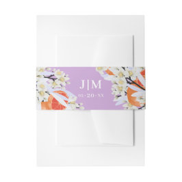 Tangerine Citrus Blooming Grenar Blommigt andedräk Band För Inbjudningskort