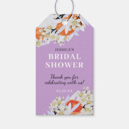 Tangerine Citrus Blooming Grenar Blommigt andedräk Presentetikett