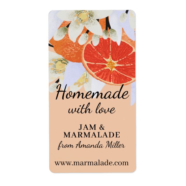 Tangerine Citrus Homemade Business Botanical Fraktsedel (Framsidan)