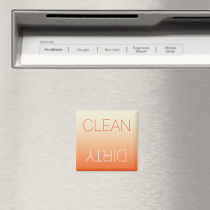 Tangerine & Cream Clean eller Dirty Dishwasher Mag Magnet