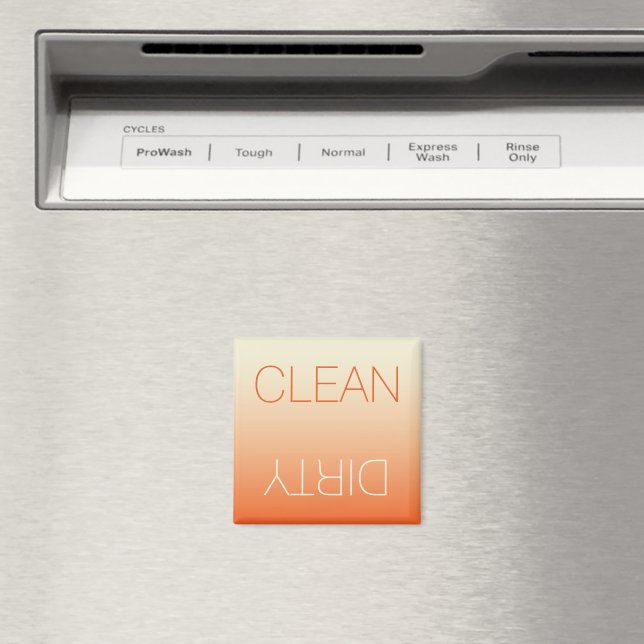 Tangerine & Cream Clean eller Dirty Dishwasher Mag Magnet (In Situ (Dishwasher))