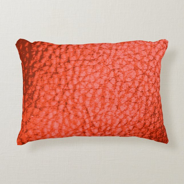 Tangerine Dartk Faux Leather Prydnadskudde (Framsidan)