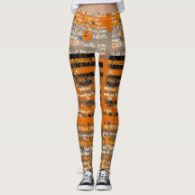Tangerine Dream Leggings: Artistic Orange Splendor