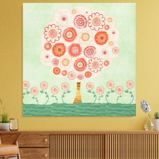 Tangerine Dream Träd Mixed Media Poster Print Art  Canvastryck