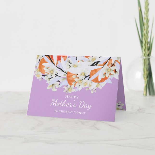 Tangerine Grenar Flowers Wandeans Citrus Lilac Kort (Framsida)