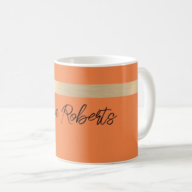 Tangerine Guld Folie Rustik Falsk  Kaffemugg (Framsida höger)