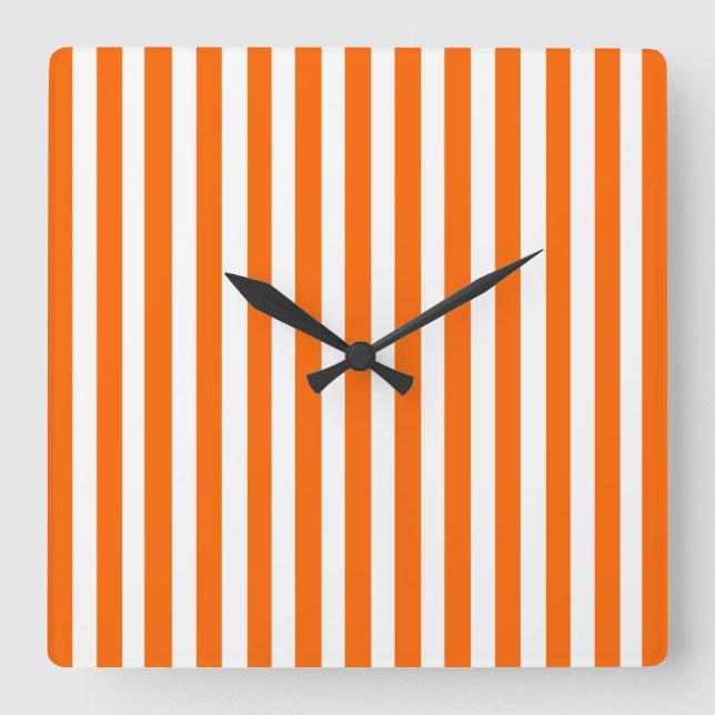 Tangerine Modern Rand Fyrkantig Klocka (Framsida)