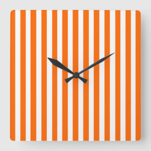 Tangerine Modern Rand Fyrkantig Klocka