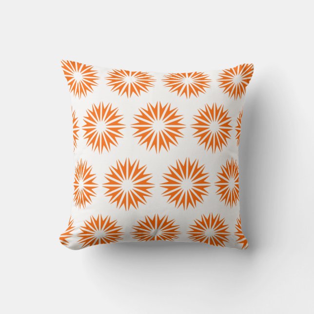 Tangerine Modern Sunbursts Kudde (Framsida)