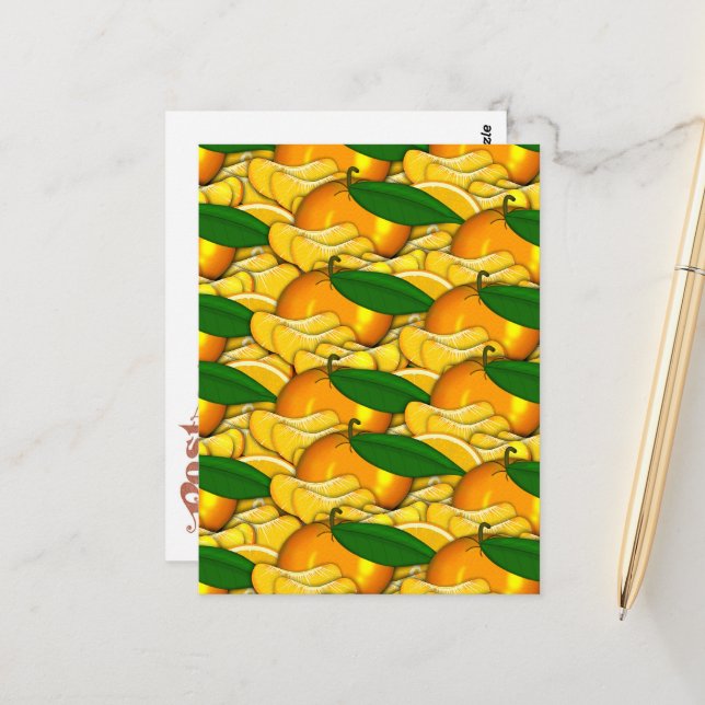 Tangerine Mönster sommaren Vykort (Fram/Back In Situ)