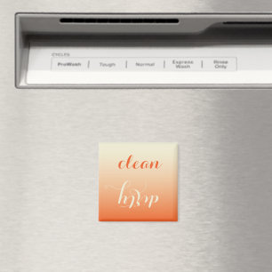 Tangerine och Cream Clean Dirty Dishwasher Magnet