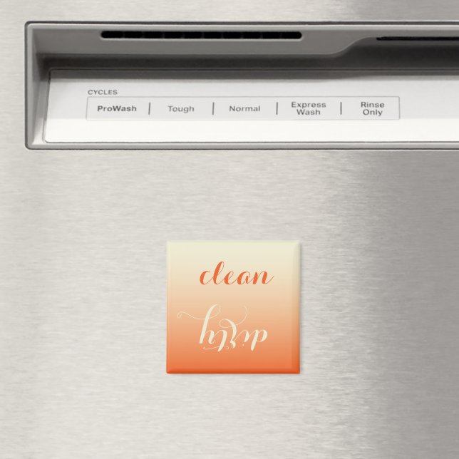 Tangerine och Cream Clean Dirty Dishwasher Magnet (In Situ (Dishwasher))