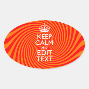 Tangerine och Red Swirl Decor for Your Behålla Lug Ovalt Klistermärke