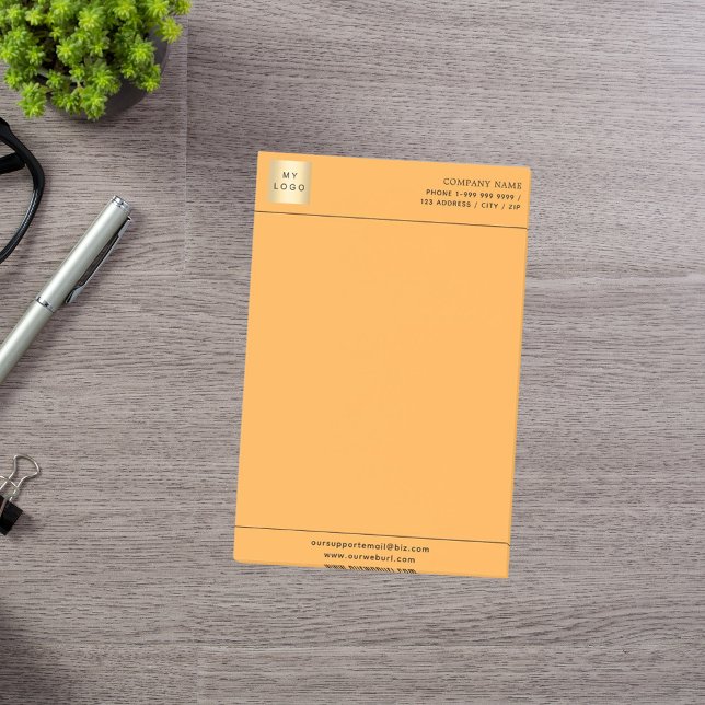 Tangerine orange business logotyp letterhead post-it block (Skapare uppladdad)