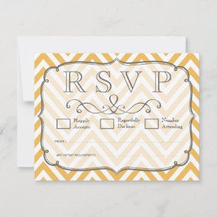Tangerine Orange Chevron-Bröllop OSA Kort